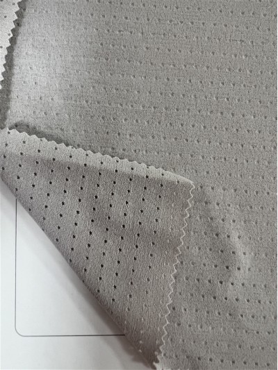 GZ-DZLP  F080 透氣孔速乾棉  規格：170cm  克重：140g/㎡  成分：50%復合彈性纖維  50%Polyester  吸濕速乾  抗菌  抗皺  透氣 正面照